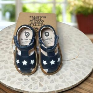 Old Soles Star Tot Navy Leather Baby Sandals EU 22 US 6 Infant Toddler Shoes NIB